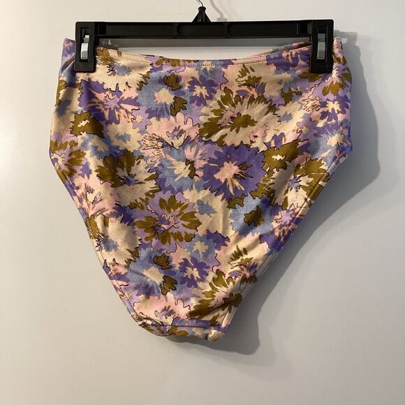 Zimmerman Bikini-Slip Knot High Waist Purple Multi Floral Bikini Bottom Size 8 - Picture 9 of 16